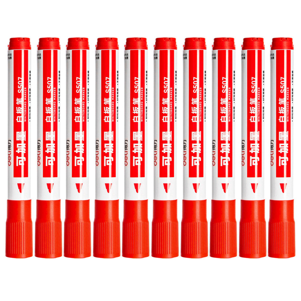 DELI S507 10Pcs Whiteboard Markers Dry Wipe White Board Pens for School Office Home - Black DELI S507 10Pcs Whiteboard Markers Dry Wipe White Board Pens for School Office Home - Black